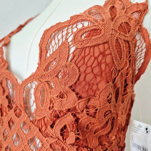 NWT Free People Intimately Adella Cami Top Lace Gauze Smock Winding Roads - Picture 5 of 16